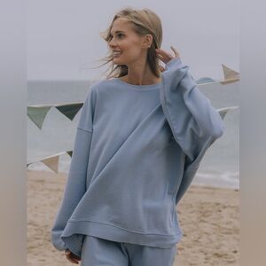 SOLD OUTT Daily Drills Unisex Oversized Crew in Mist